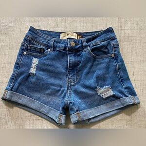 Love Wish Distressed Blue Jean Shorts